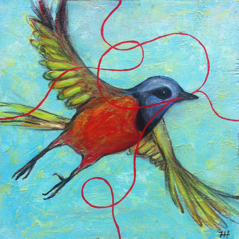 Painted Bunting, 12x12 (sold)