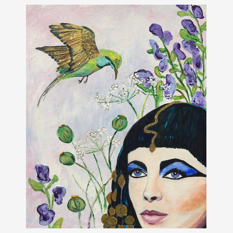 Cleo's Green Bee Eater, 16 x 20, acrylic