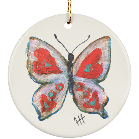Heart Wings Butterfly Ornament