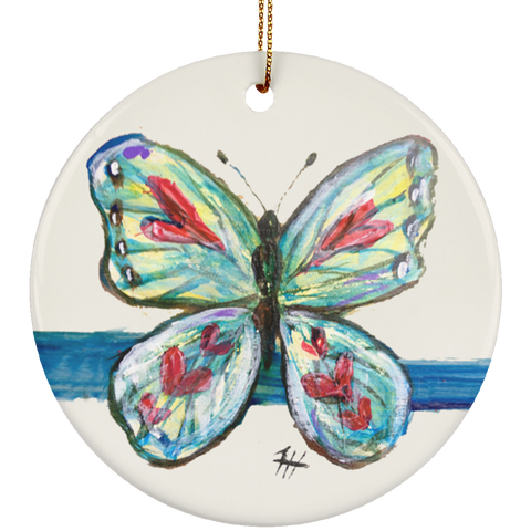 BlueStripe Butterfly Ornament