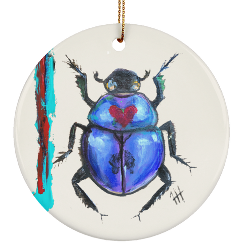 Blue-ti-ful Beetle Ornament