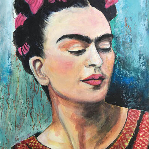 Frida, Pink Lips, (SOLD) 12x16