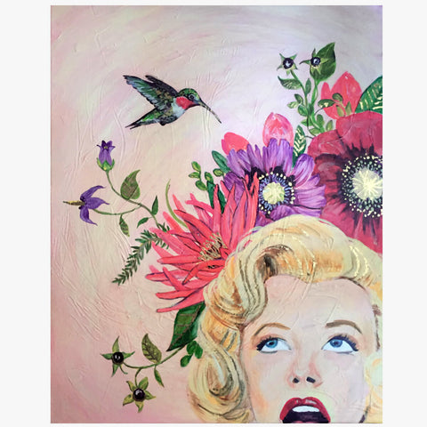 Marilyn's Hummingbird, 16 x 20, acrylic