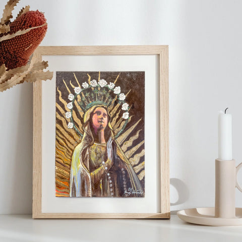 Mary, gold-leafed print