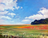 Poppy Field, oil, 8 x 10