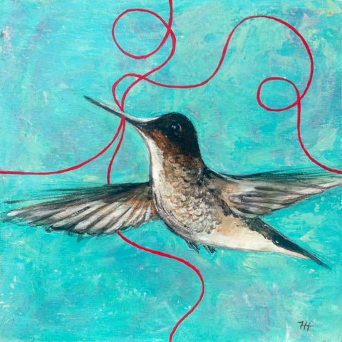Hummingbird, 12x12 (SOLD)